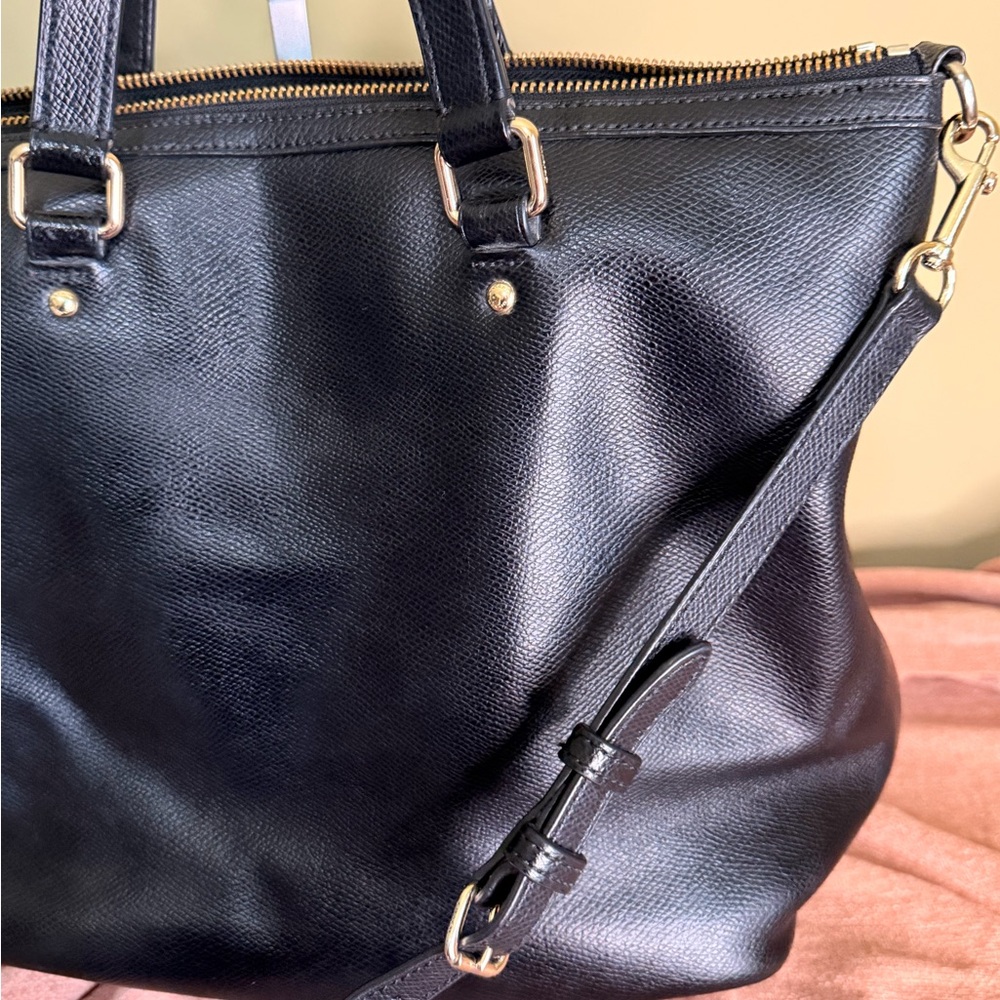 Coach Crossgrain Leather Pleated Large Tote Shoulder and Crossbody Bag - Picture 4 of 16
